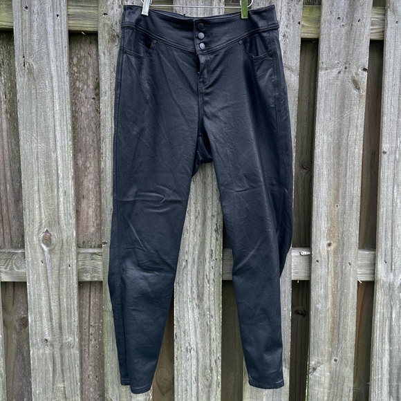 Lane Bryant Denim - Lane Bryant Skinny Leg Jeans Women 16 Black High Rise Super Stretch Shiny